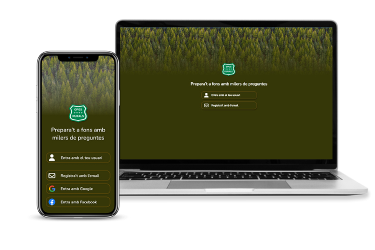 Plataforma de preguntes test Opos Rurals