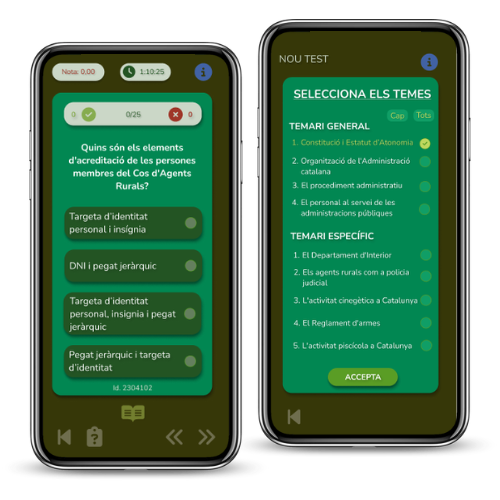 Preguntes test oposicions Agents Rurals